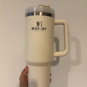 Stanley Cream Travel Tumbler with Handle (No Straw)